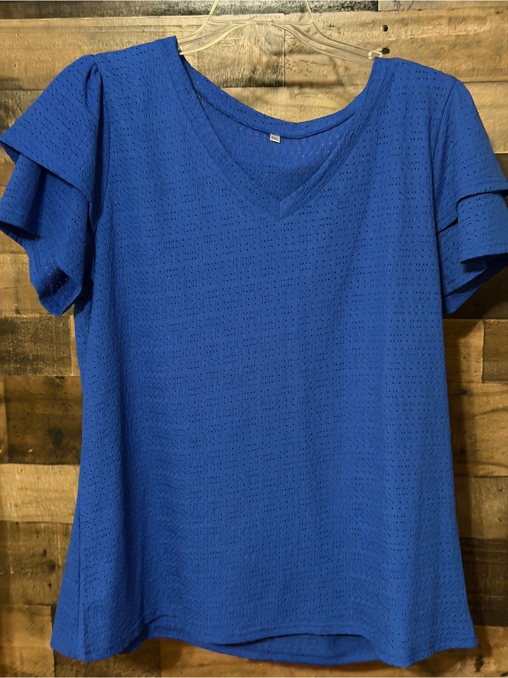 Women’s V-Neck Short Sleeve Top in Royal Blue